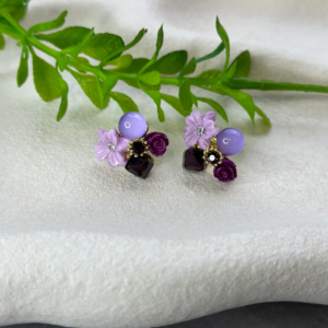 3 Pares de Aretes Opal Flowers